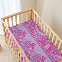 Purple Hibiscus Monstera Seamless Kakau Hawaii Baby Bed Cover LT14 - Polynesian Pride