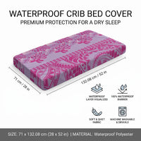 Purple Hibiscus Monstera Seamless Kakau Hawaii Baby Bed Cover LT14 - Polynesian Pride