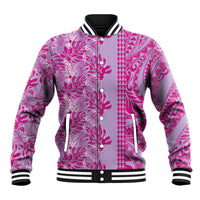 Purple Hibiscus Monstera Seamless Kakau Hawaii Baseball Jacket LT14 Unisex Purple - Polynesian Pride