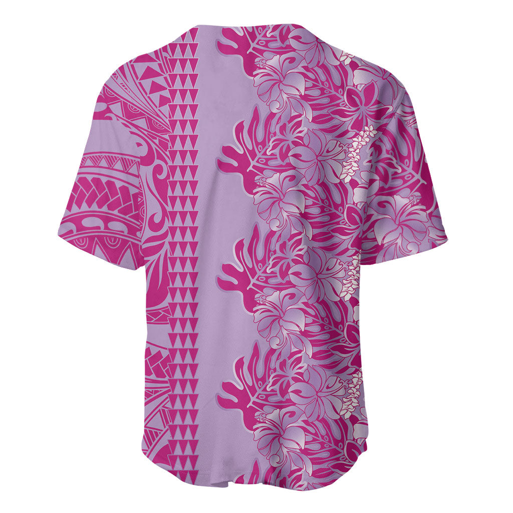 Purple Hibiscus Monstera Seamless Kakau Hawaii Baseball Jersey LT14 - Polynesian Pride