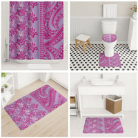 Purple Hibiscus Monstera Seamless Kakau Hawaii Bathroom Set LT14 - Polynesian Pride