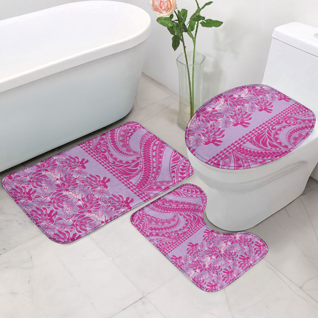 Purple Hibiscus Monstera Seamless Kakau Hawaii Bathroom Set LT14 - Polynesian Pride