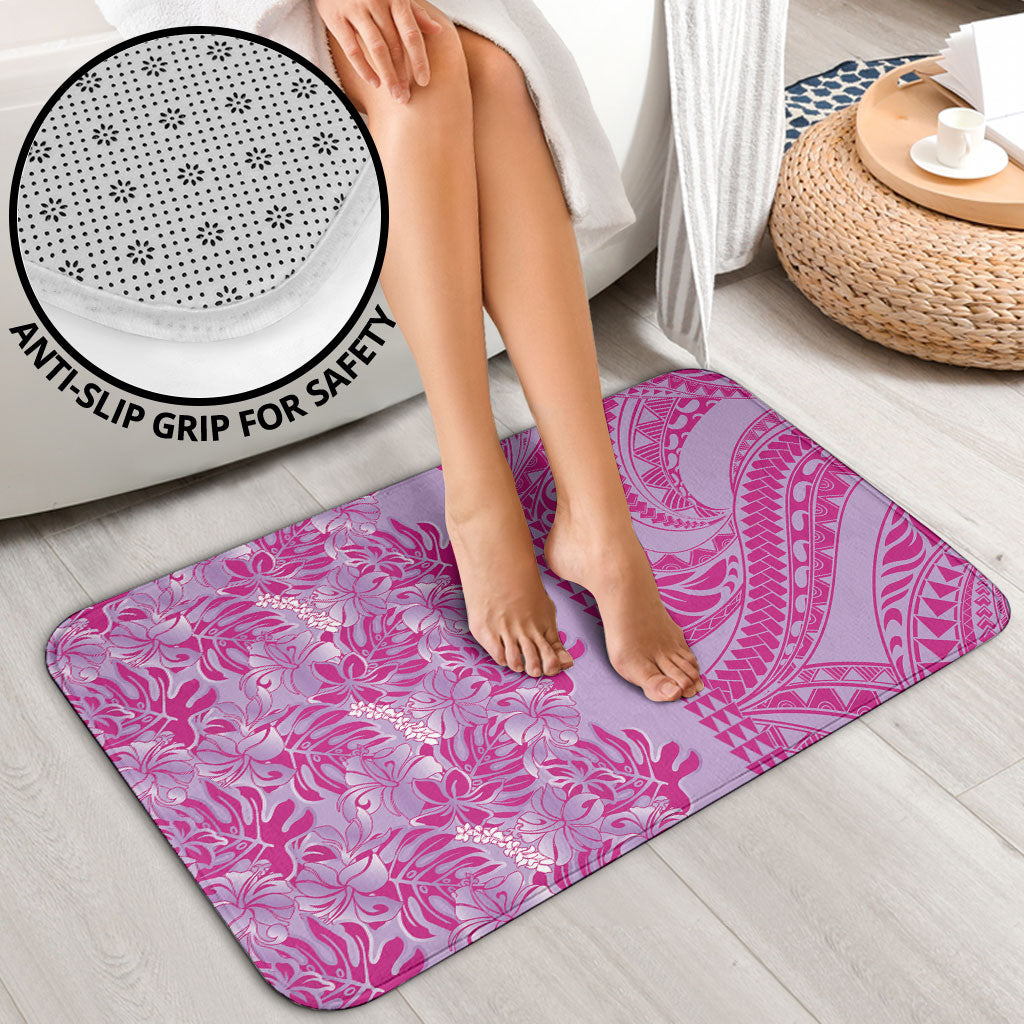 Purple Hibiscus Monstera Seamless Kakau Hawaii Bathroom Set LT14 - Polynesian Pride