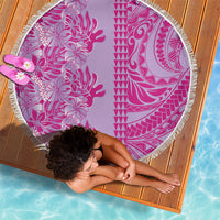 Purple Hibiscus Monstera Seamless Kakau Hawaii Beach Blanket LT14 - Polynesian Pride