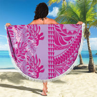Purple Hibiscus Monstera Seamless Kakau Hawaii Beach Blanket LT14 - Polynesian Pride