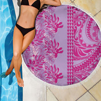 Purple Hibiscus Monstera Seamless Kakau Hawaii Beach Blanket LT14 - Polynesian Pride
