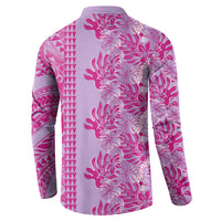 Purple Hibiscus Monstera Seamless Kakau Hawaii Button Sweatshirt LT14 - Polynesian Pride
