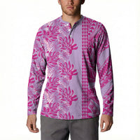 Purple Hibiscus Monstera Seamless Kakau Hawaii Button Sweatshirt LT14 - Polynesian Pride