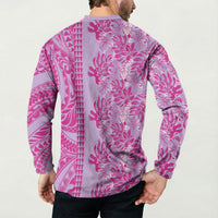 Purple Hibiscus Monstera Seamless Kakau Hawaii Button Sweatshirt LT14 - Polynesian Pride