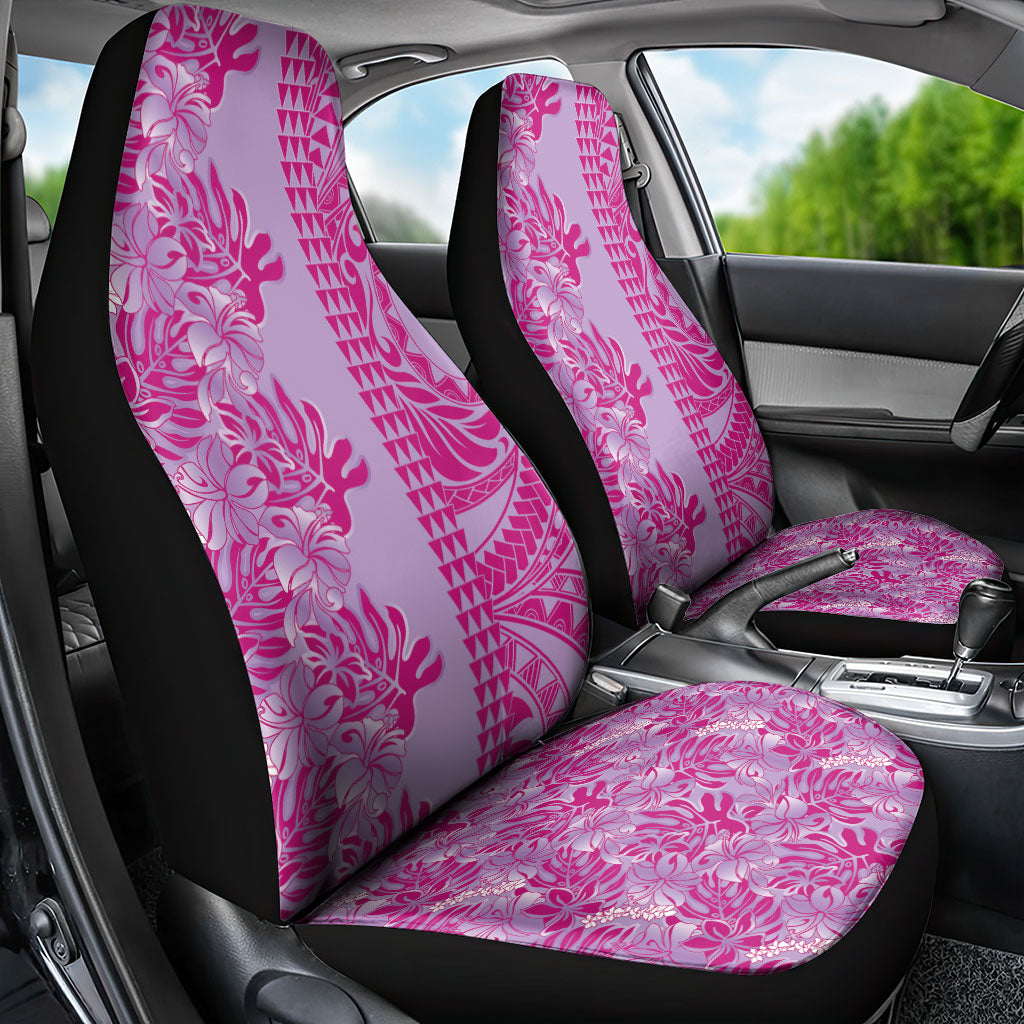 Purple Hibiscus Monstera Seamless Kakau Hawaii Car Seat Cover LT14 - Polynesian Pride