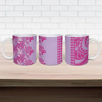 Purple Hibiscus Monstera Seamless Kakau Hawaii Ceramic Mug LT14 - Polynesian Pride