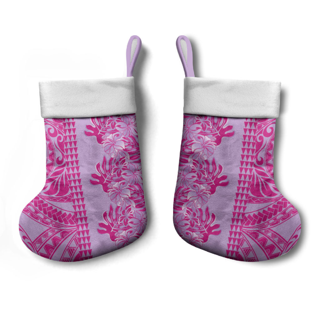 Purple Hibiscus Monstera Seamless Kakau Hawaii Christmas Stocking LT14 - Polynesian Pride