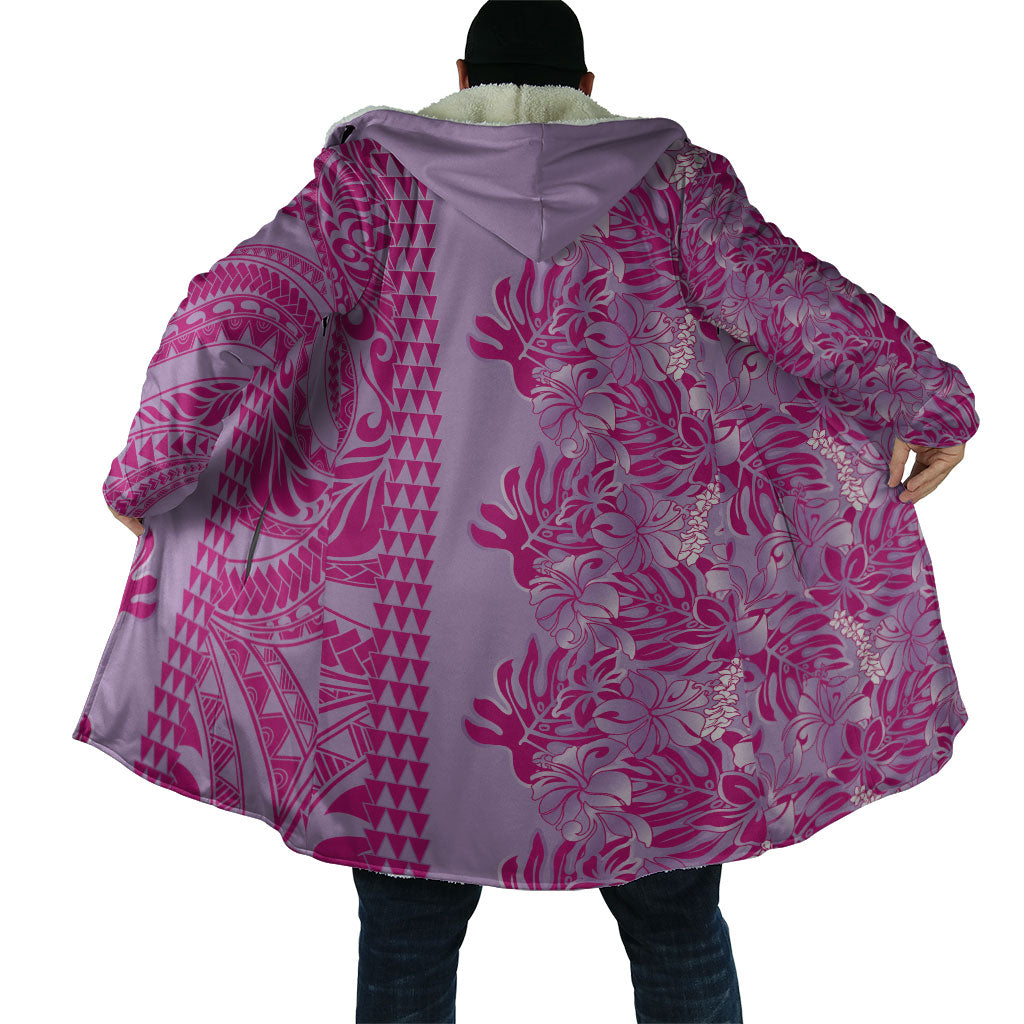 Purple Hibiscus Monstera Seamless Kakau Hawaii Cloak LT14 - Polynesian Pride