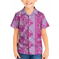 Purple Hibiscus Monstera Seamless Kakau Hawaii Kid Hawaiian Shirt LT14 Kid Purple - Polynesian Pride