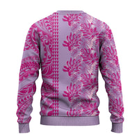 Purple Hibiscus Monstera Seamless Kakau Hawaii Ugly Christmas Sweater LT14 - Polynesian Pride