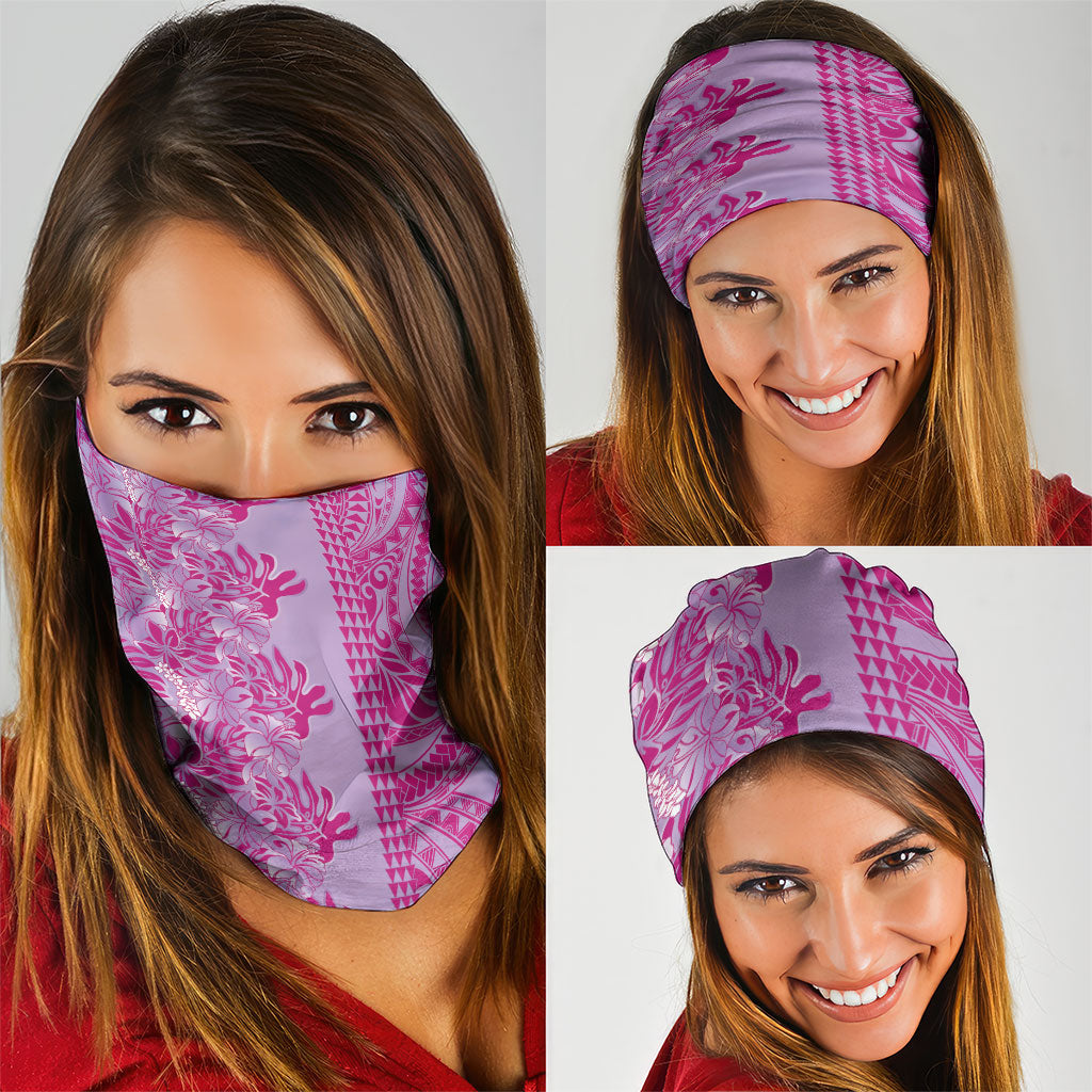 Purple Hibiscus Monstera Seamless Kakau Hawaii Neck Gaiter LT14 - Polynesian Pride