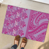 Purple Hibiscus Monstera Seamless Kakau Hawaii Rubber Doormat LT14 - Polynesian Pride