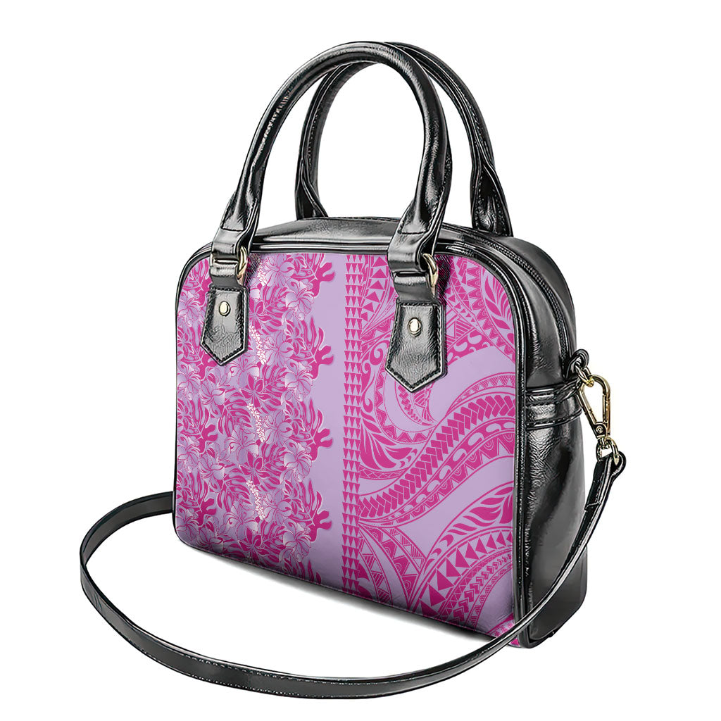 Purple Hibiscus Monstera Seamless Kakau Hawaii Shoulder Handbag LT14 - Polynesian Pride