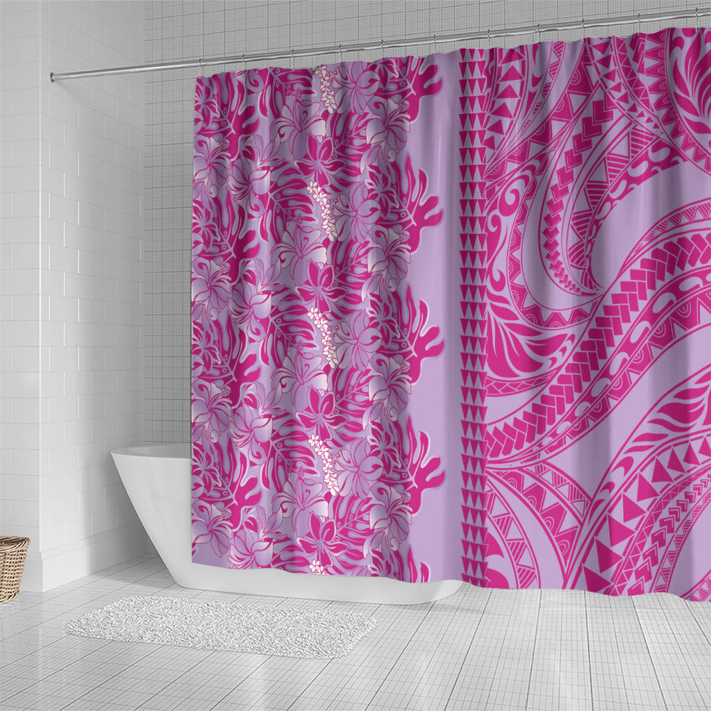 Purple Hibiscus Monstera Seamless Kakau Hawaii Shower Curtain LT14 - Polynesian Pride