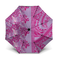 Purple Hibiscus Monstera Seamless Kakau Hawaii Umbrella LT14 One Size Folded 11.42 inch Opened Diameter 37.4 inch Purple - Polynesian Pride