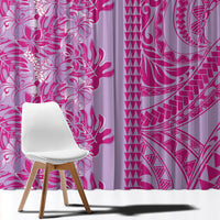 Purple Hibiscus Monstera Seamless Kakau Hawaii Window Curtain LT14 - Polynesian Pride
