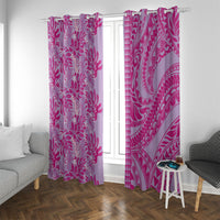 Purple Hibiscus Monstera Seamless Kakau Hawaii Window Curtain LT14 With Grommets Purple - Polynesian Pride