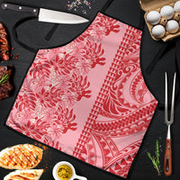 Red Hibiscus Monstera Seamless Kakau Hawaii Apron LT14 Red - Polynesian Pride