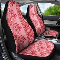 Red Hibiscus Monstera Seamless Kakau Hawaii Car Seat Cover LT14 - Polynesian Pride