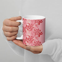 Red Hibiscus Monstera Seamless Kakau Hawaii Ceramic Mug LT14 - Polynesian Pride