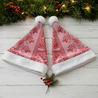 Red Hibiscus Monstera Seamless Kakau Hawaii Christmas Santa Hat LT14 - Polynesian Pride