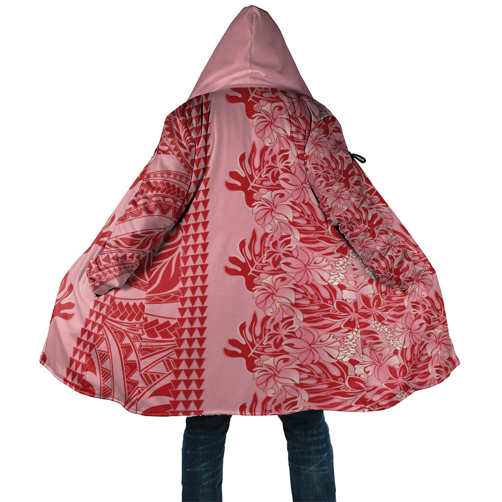 Red Hibiscus Monstera Seamless Kakau Hawaii Cloak LT14 Unisex Red - Polynesian Pride