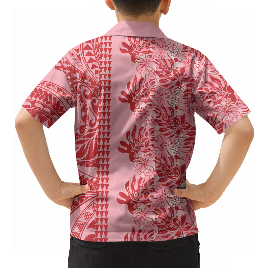 Red Hibiscus Monstera Seamless Kakau Hawaii Hawaiian Shirt LT14 - Polynesian Pride