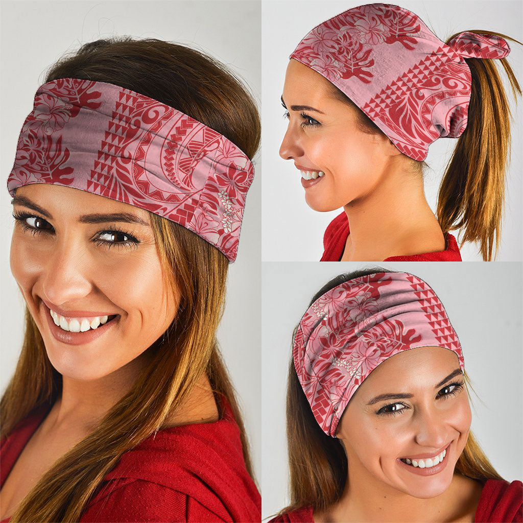 Red Hibiscus Monstera Seamless Kakau Hawaii Neck Gaiter LT14 - Polynesian Pride