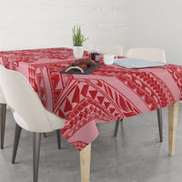 Red Hibiscus Monstera Seamless Kakau Hawaii Tablecloth LT14 - Polynesian Pride