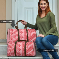 Red Hibiscus Monstera Seamless Kakau Hawaii Travel Bag LT14 - Polynesian Pride