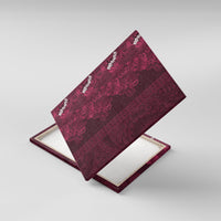 Burgundy Hibiscus Monstera Seamless Kakau Hawaii Canvas Wall Art LT14 With Frame Burgundy - Polynesian Pride