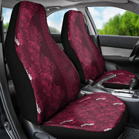 Burgundy Hibiscus Monstera Seamless Kakau Hawaii Car Seat Cover LT14 - Polynesian Pride