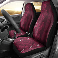Burgundy Hibiscus Monstera Seamless Kakau Hawaii Car Seat Cover LT14 - Polynesian Pride