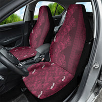 Burgundy Hibiscus Monstera Seamless Kakau Hawaii Car Seat Cover LT14 - Polynesian Pride