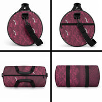Burgundy Hibiscus Monstera Seamless Kakau Hawaii Duffle Bag LT14 - Polynesian Pride