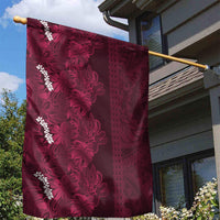 Burgundy Hibiscus Monstera Seamless Kakau Hawaii Garden Flag LT14 - Polynesian Pride