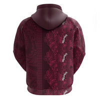Burgundy Hibiscus Monstera Seamless Kakau Hawaii Hoodie LT14 - Polynesian Pride