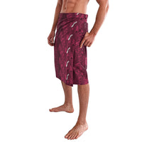 Burgundy Hibiscus Monstera Seamless Kakau Hawaii Lavalava LT14 - Polynesian Pride