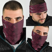 Burgundy Hibiscus Monstera Seamless Kakau Hawaii Neck Gaiter LT14 - Polynesian Pride