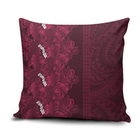Burgundy Hibiscus Monstera Seamless Kakau Hawaii Pillow Cover LT14 Burgundy - Polynesian Pride