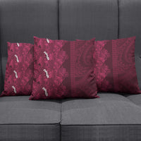 Burgundy Hibiscus Monstera Seamless Kakau Hawaii Pillow Cover LT14 - Polynesian Pride