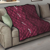 Burgundy Hibiscus Monstera Seamless Kakau Hawaii Quilt LT14 - Polynesian Pride