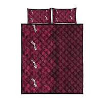 Burgundy Hibiscus Monstera Seamless Kakau Hawaii Quilt Bed Set LT14 - Polynesian Pride