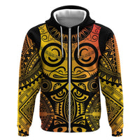 Marquesas Islands Zip Hoodie Marquesan Tattoo Yellow Gradient LT14 Zip Hoodie Yellow - Polynesian Pride