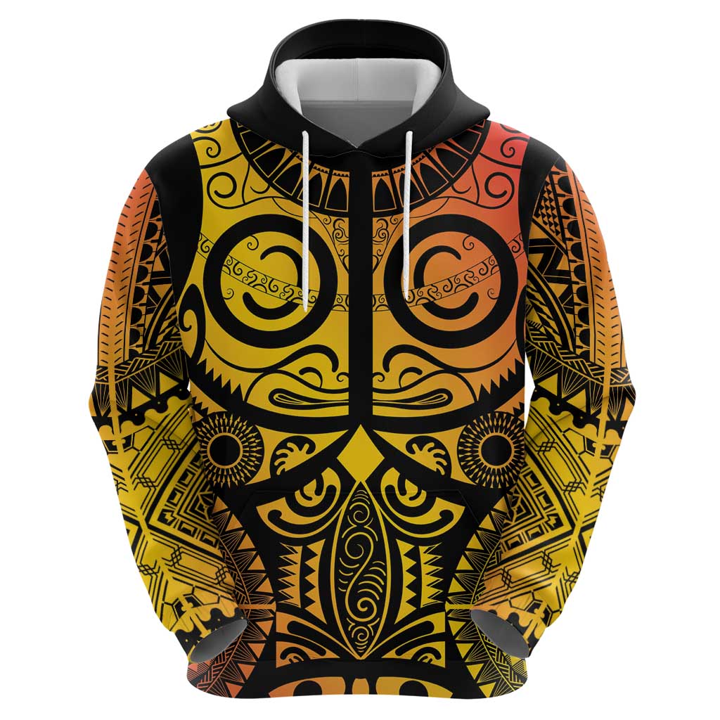 Marquesas Islands Zip Hoodie Marquesan Tattoo Yellow Gradient LT14 - Polynesian Pride